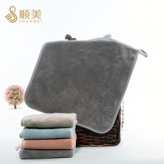 顺美F0945珊瑚绒纯色方巾